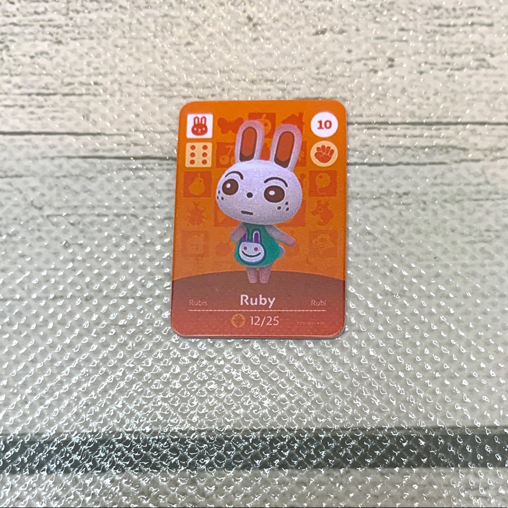 Animal Crossing Amiibo Ruby Mini NFC Card. Scan in Villager ACNH Switch